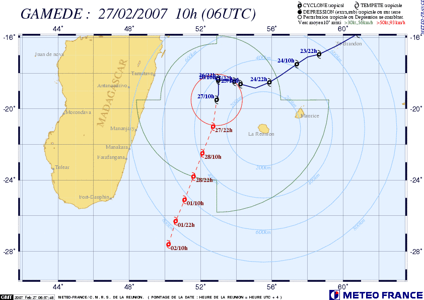 Cyclone Gamede 27 Fevrier 2007