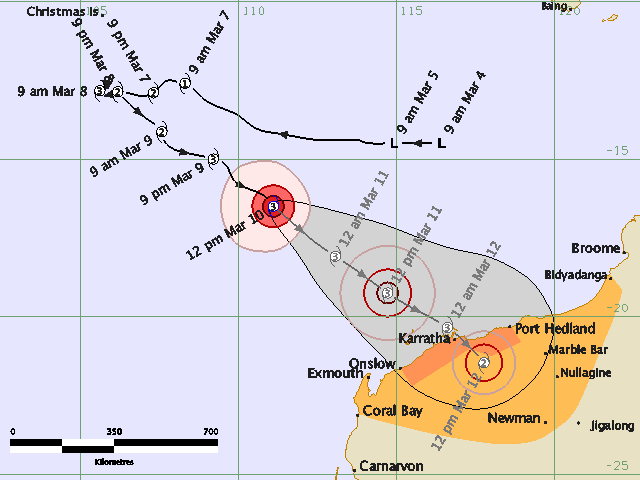 Trajectoire cyclone Jacob