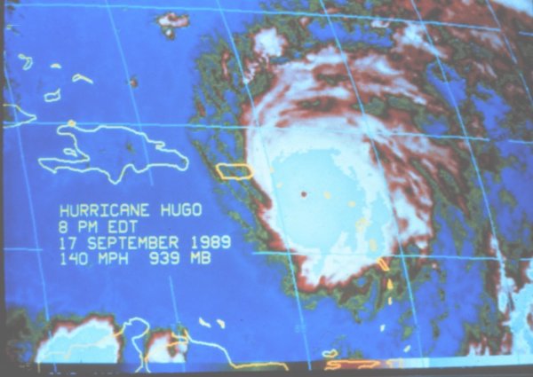 ouragan Hugo le 17 Septembre 1989