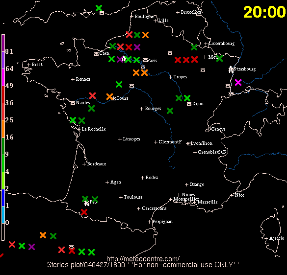 Impact de foudre 27 Avril 2004