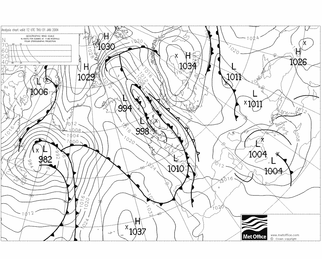 Carte Bracknell Jeudi 1er Janvier 2004