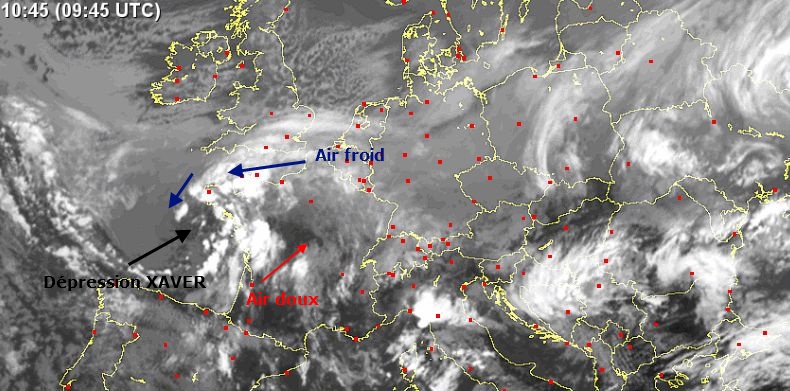 Image satellite Europe 11 Mars 2013 10h45