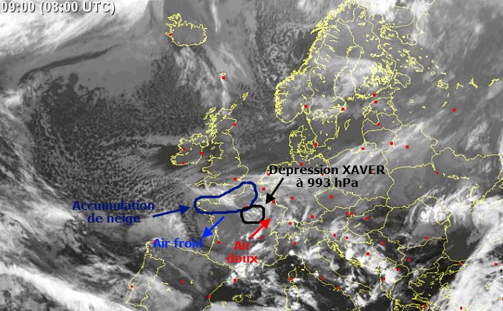 Image satellite Europe 12 Mars 2013 9h