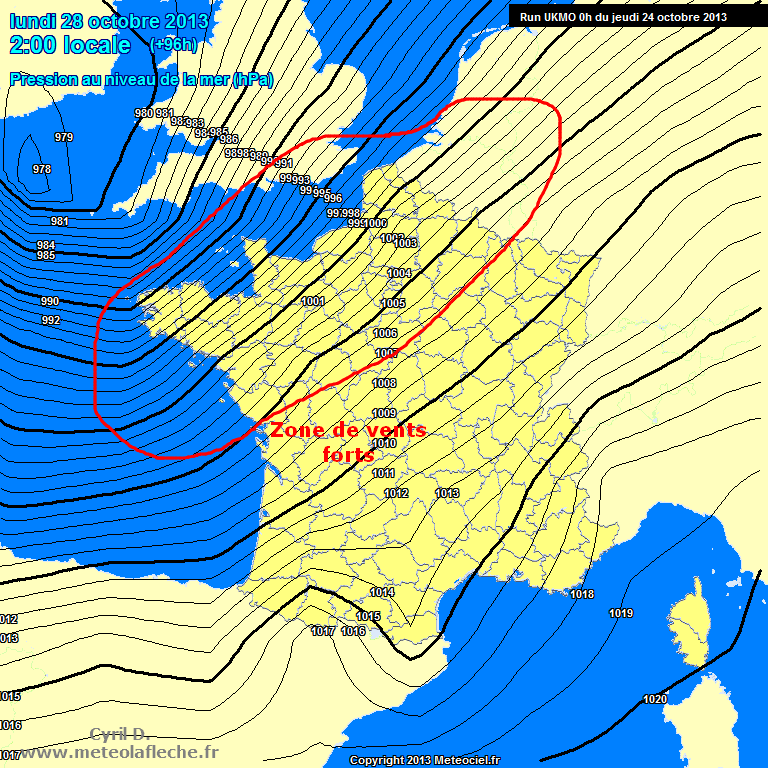 Pression France 28 Octobre 2013 00h UTC