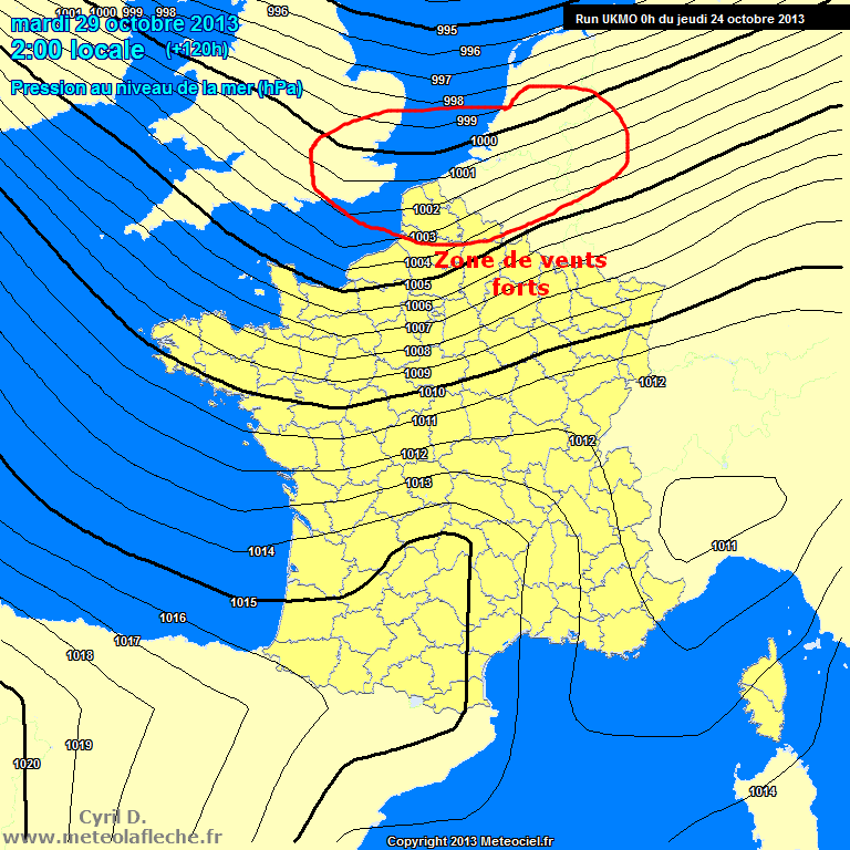 Pression France 29 Octobre 2013 00h UTC