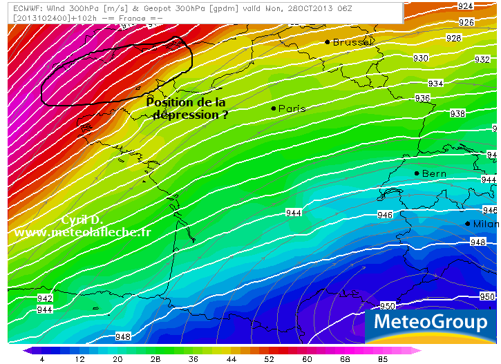 Courant jet France Vendredi 1 Fvrier  12h UTC