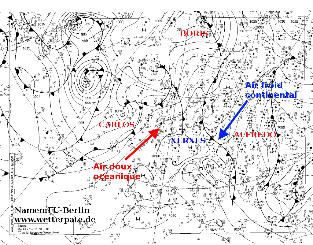 Anticyclone Xerxes 7 Janvier 2013