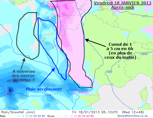 Neige Grand Ouest 12h 18 Janvier 2013 NAE