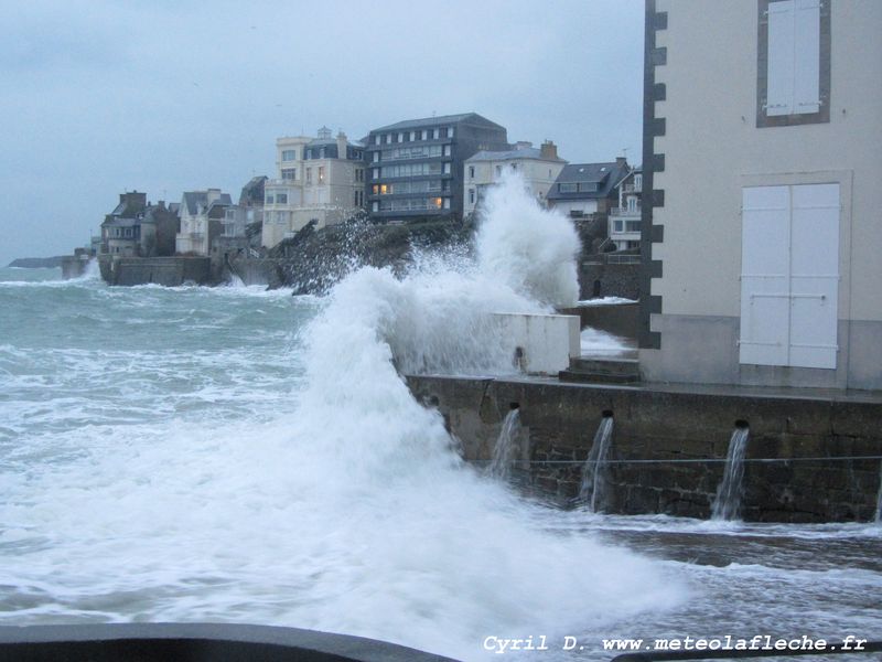 Plage Rochebonne pleine mer 12 Fevrier 2013