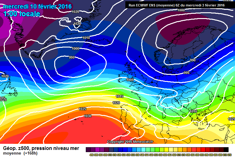 Pression atmosphrique Europe 10 Fvrier 2016  01h