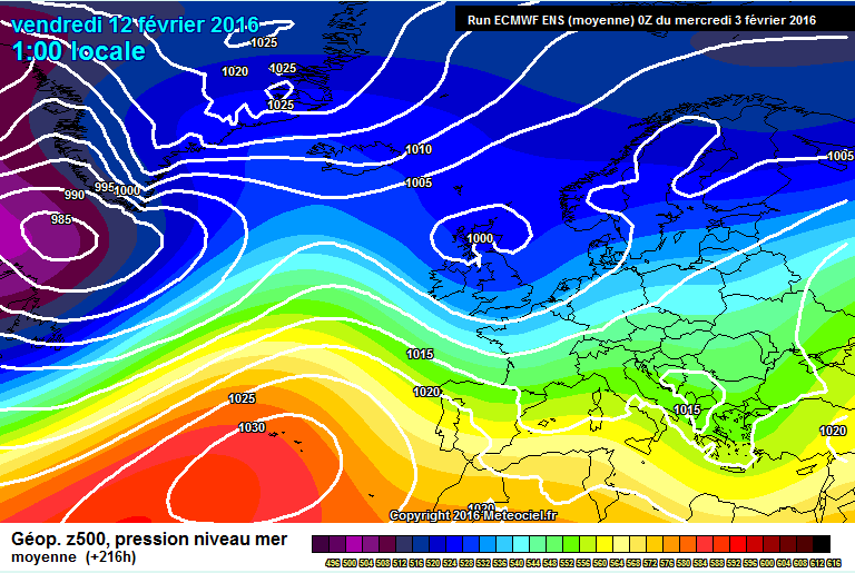 Pression atmosphrique 12 Fvrier 2016 01h