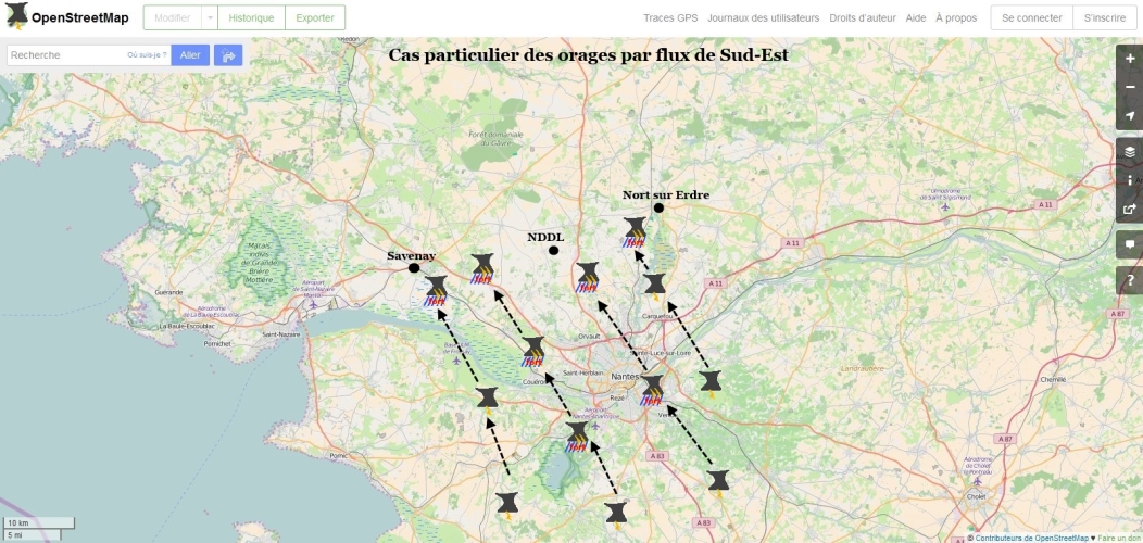 Les orages par flux de Sud et Est