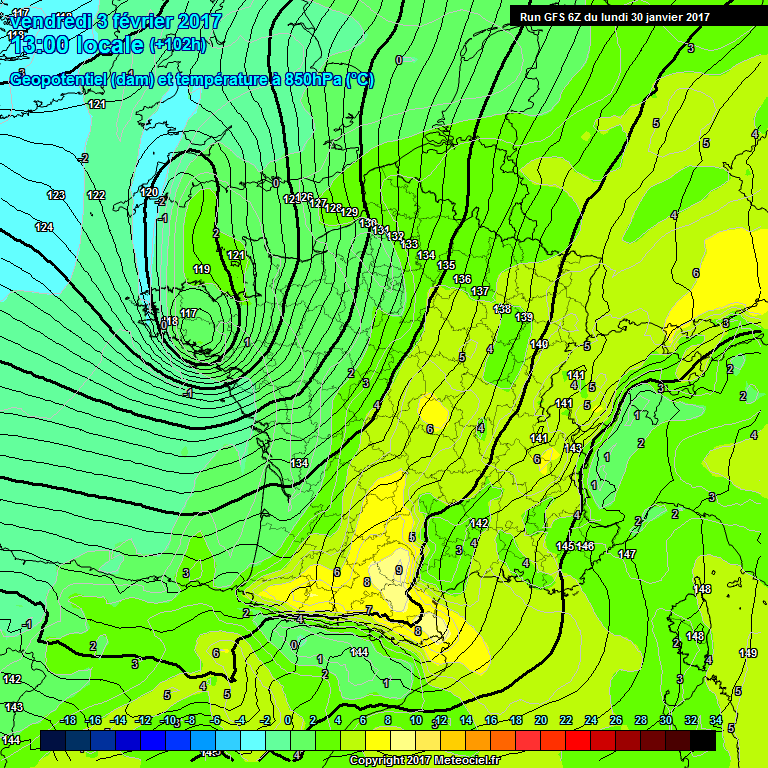 170203 13h Temperature 850 hPa