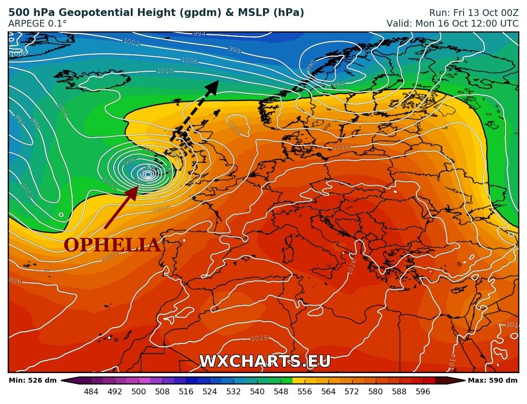 Ophelia Irlande tempte tropicale 16 Octobre 2017