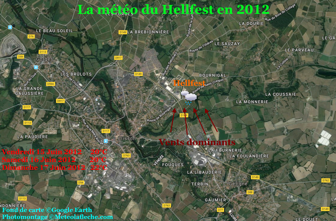 Météo températures relevées Hellfest 2012