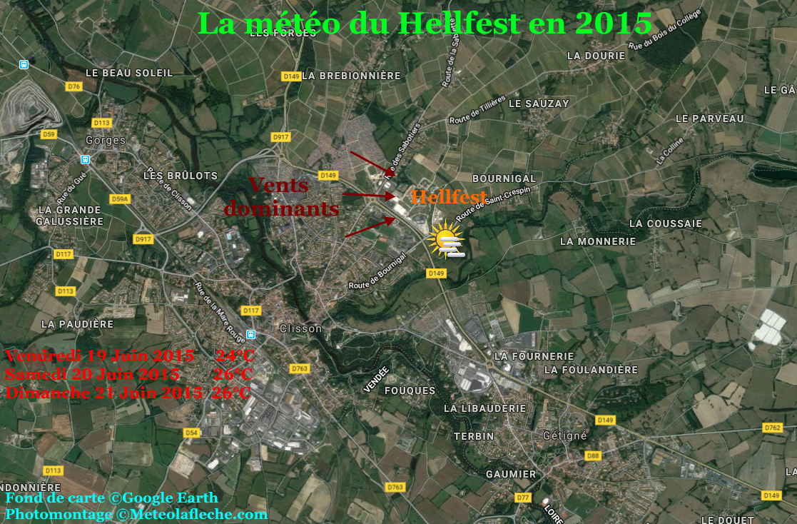 Météo températures relevées Hellfest 2015