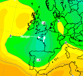 Temperatures 850 hPa 28 Janvier 2006