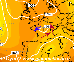 Pression atmospherique region Centre 12 Mai 2008