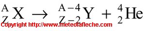 equation radioactivite alpha