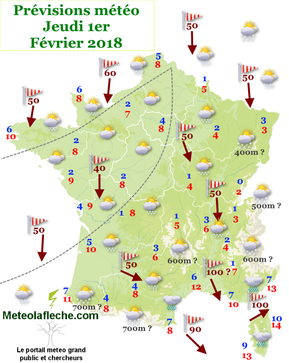 Meteo grandes mares 1er Fvrier 2018