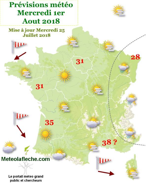 Meteo Mercredi 1er Aout 2018