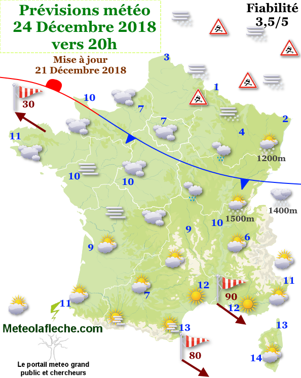 meteo 24 Dcembre 2018