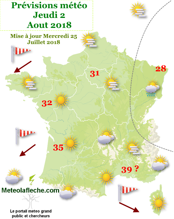 Meteo Jeudi 2 Aout 2018