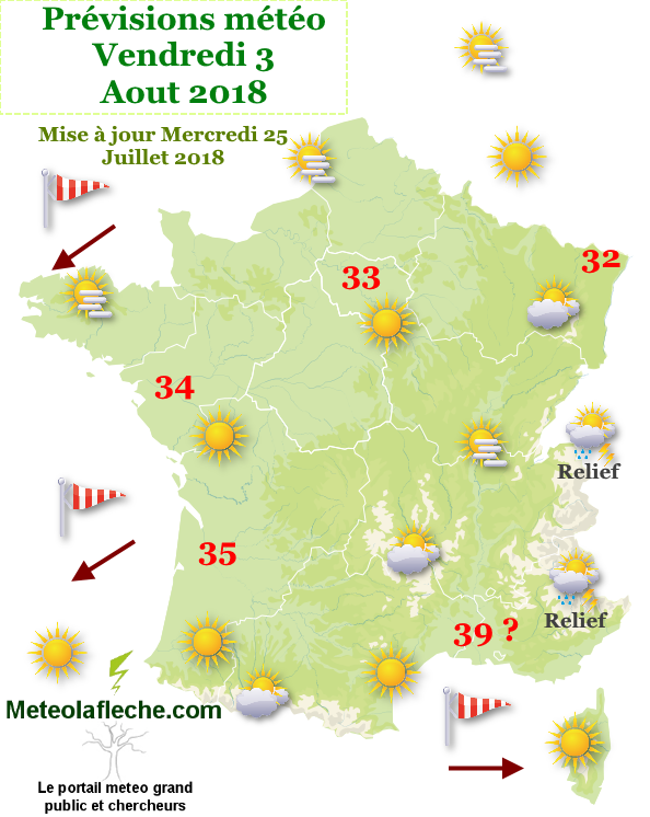 Meteo Vendredi 3 Aout 2018