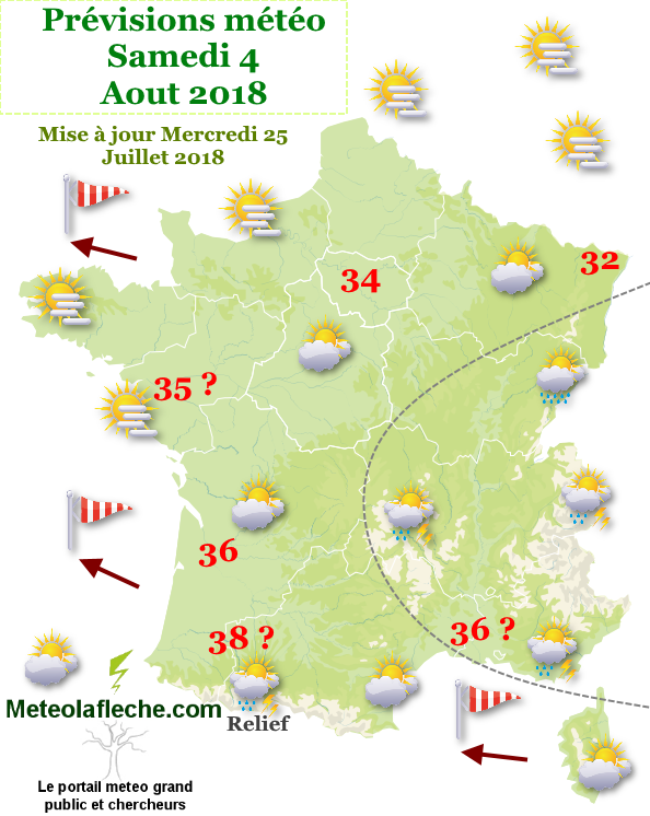 Meteo Samedi 4 Aout 2018