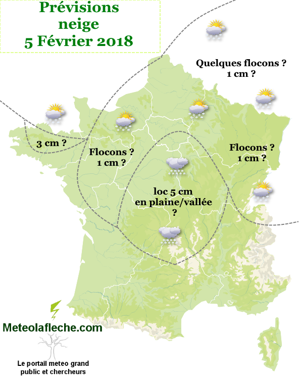 nos previsions neige 5 Fevrier 2018