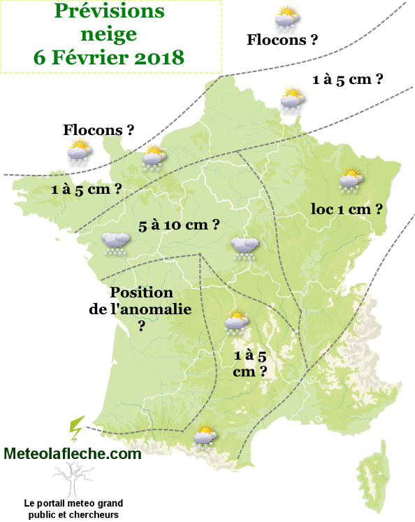 nos previsions neige 6 Fvrier 2018