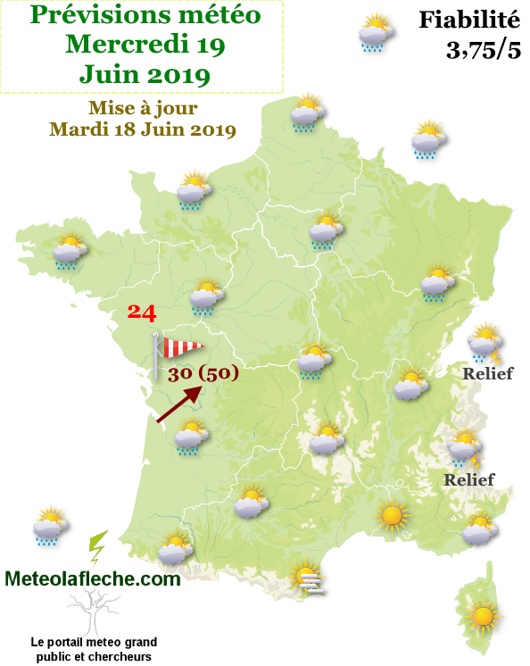 Meteo Mercredi 19 Juin 2019