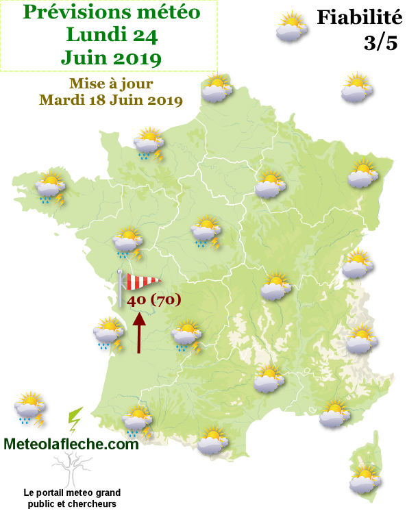 Prvisions mto Lundi 24 Juin 2019