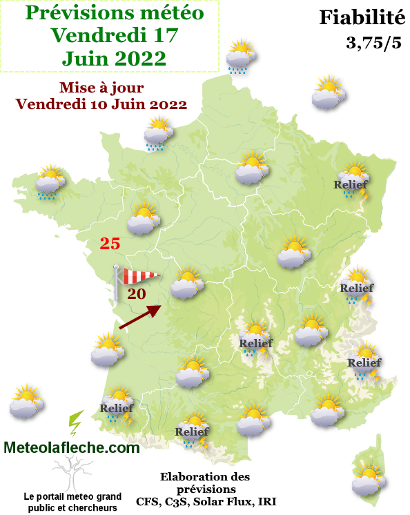 Prvisions mto Vendredi 17 Juin 2022