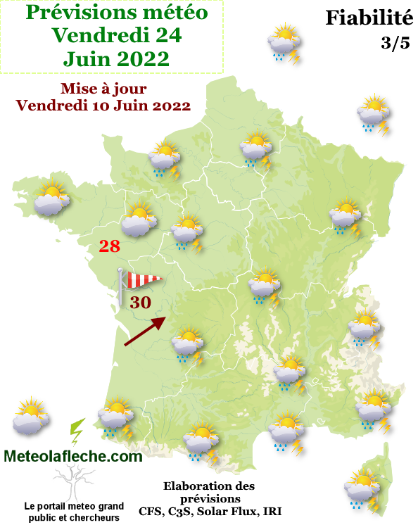 Prvisions mto Vendredi 24 Juin 2022