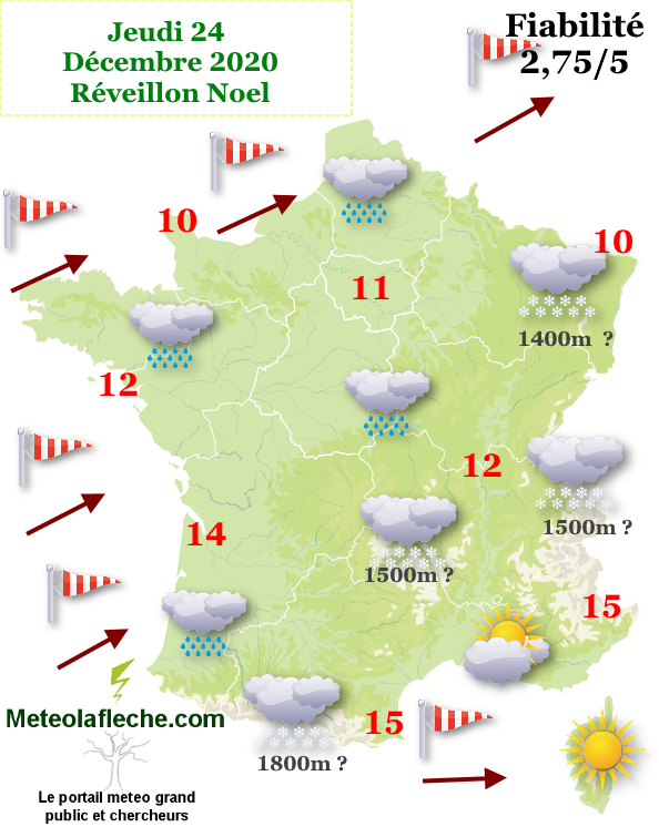 Météo réveillon de Noel 2020