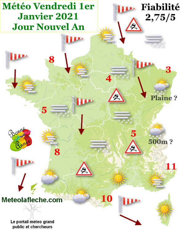 Météo jour Nouvel An 2021