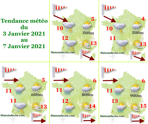 Météo du 3 au 7 Janvier 2021