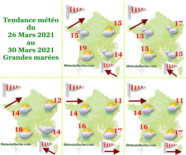 Météo du 26 au 30 Mars 2021 Grandes marées