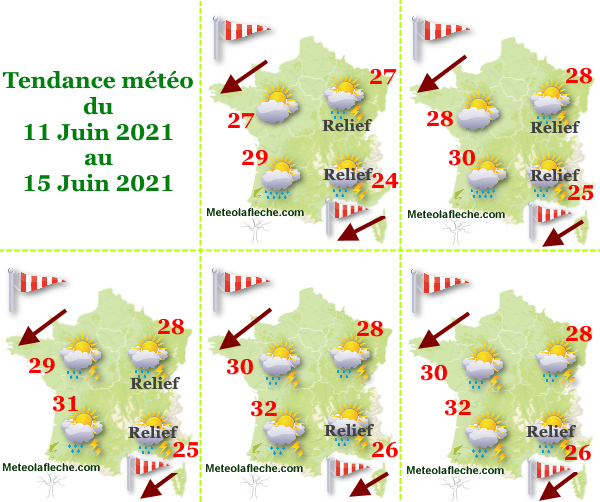 Météo du 11 au 15 Juin 2021