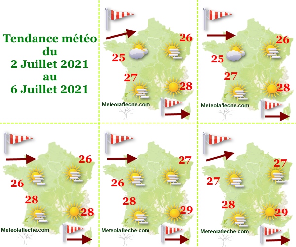 Météo du 6 Juillet 2021 en France