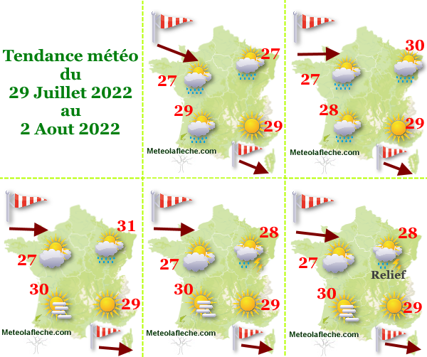 Météo 29 Juillet 2022 France