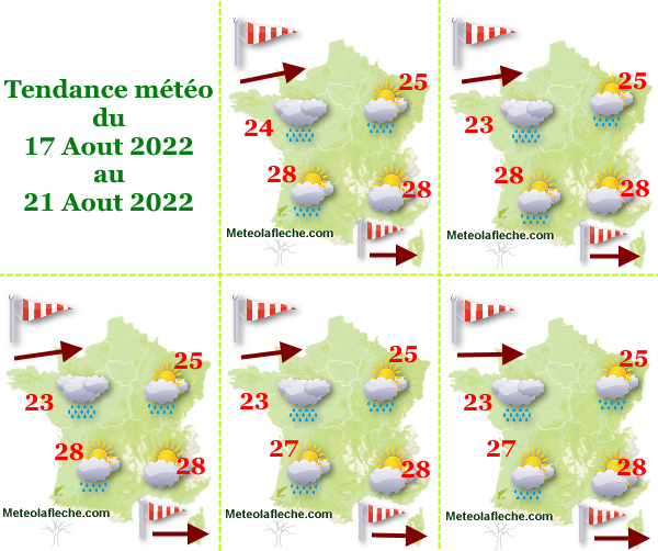 Météo 21 Aout 2022 France