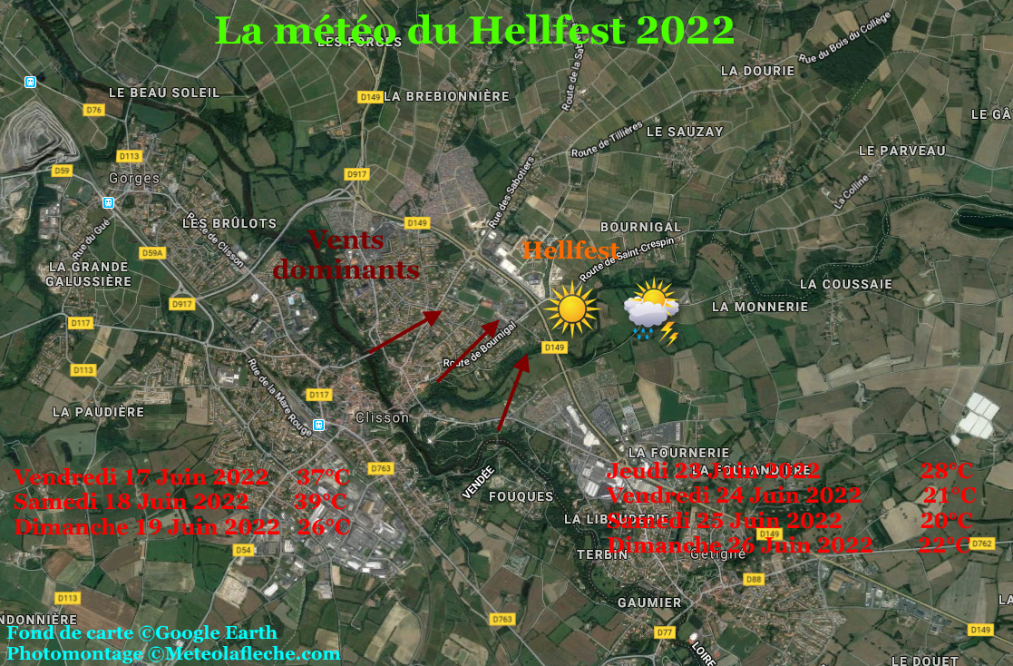 Temps et tempratures Clisson 2022