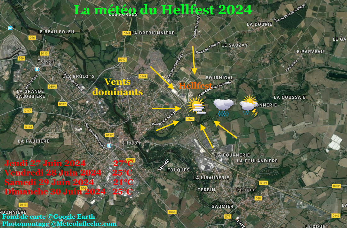 Temps et tempratures Clisson 2024