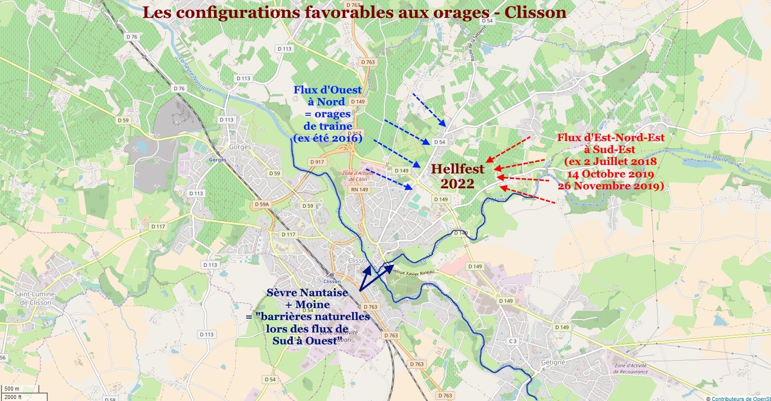 Probabilités orages configuration Clisson 2022