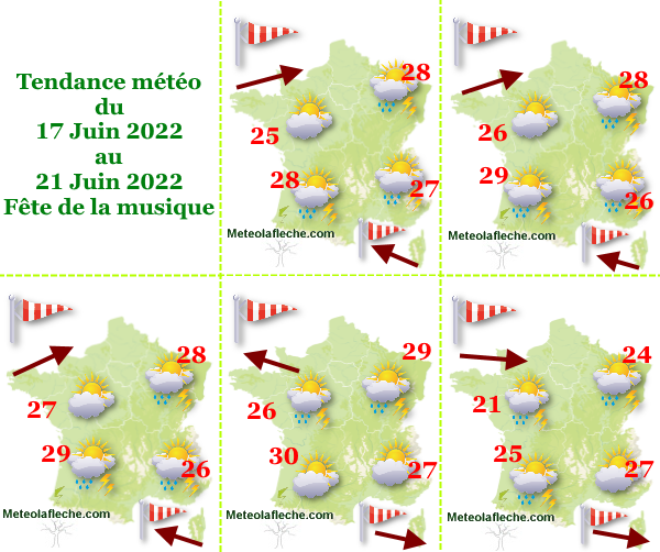 Météo 21 Juin 2022 fête de la musique