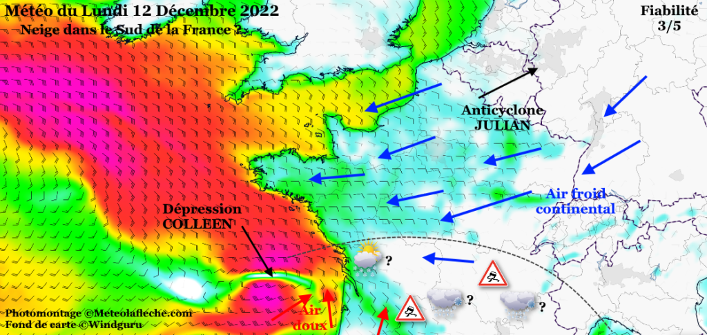 Neige Lundi 12 Décembre 2022 Sud de la France