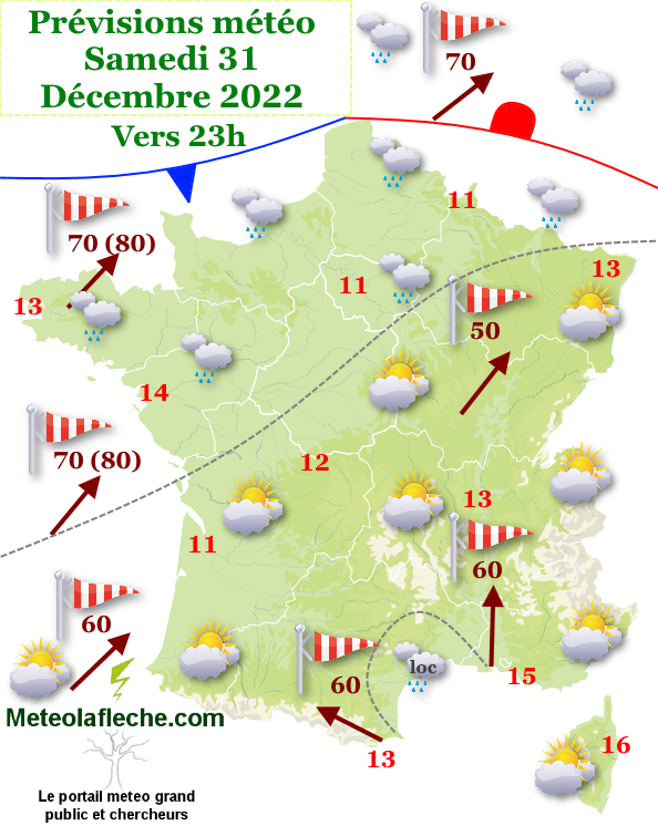 Météo réveillon Saint Sylvestre 2022