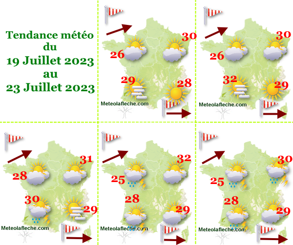 Météo 23 Juillet 2023 France
